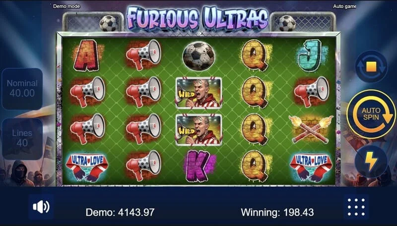 Furious Ultras - linije isplata na rolama